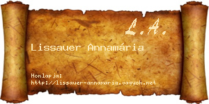 Lissauer Annamária névjegykártya